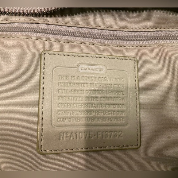 COACH Soho Hampton F13732 Sage Green Pleated Leather Tote Shoulder Satchel Bag - Picture 11 of 15